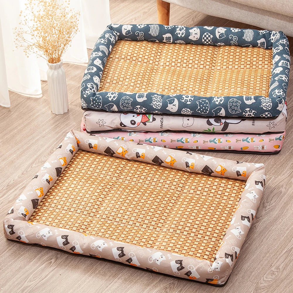 Canapé Rotin Rafraîchissant pour Chien et Chat – Lit & Couchage