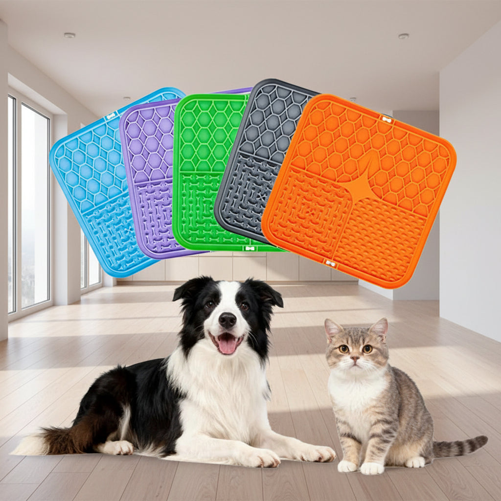 Tapis à Lécher Anti-Stress pour Chien et Chat – Ventouses Renforcées