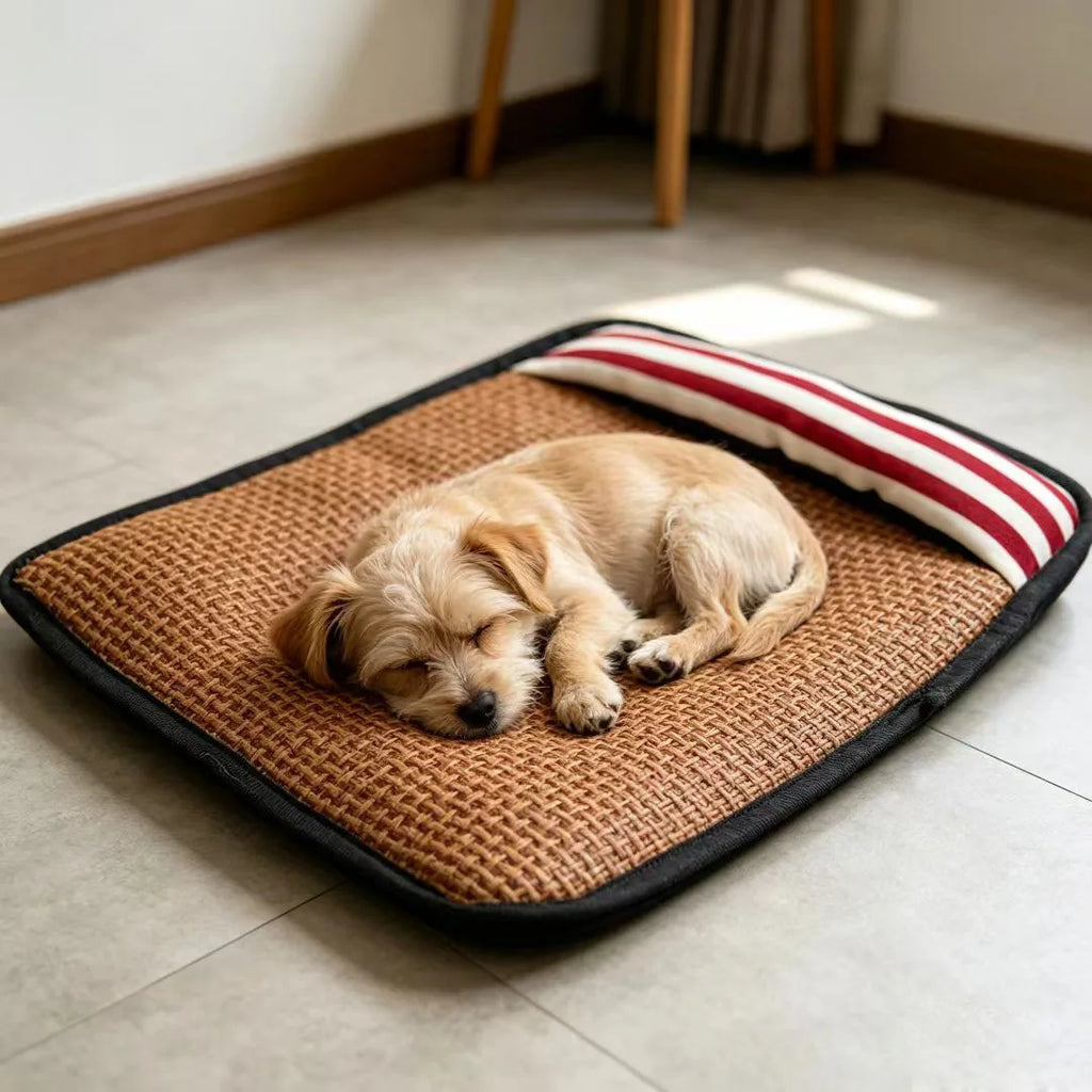 Tapis en Rotin Rafraîchissant pour Chat et Chien – Intérieur & Extérieur