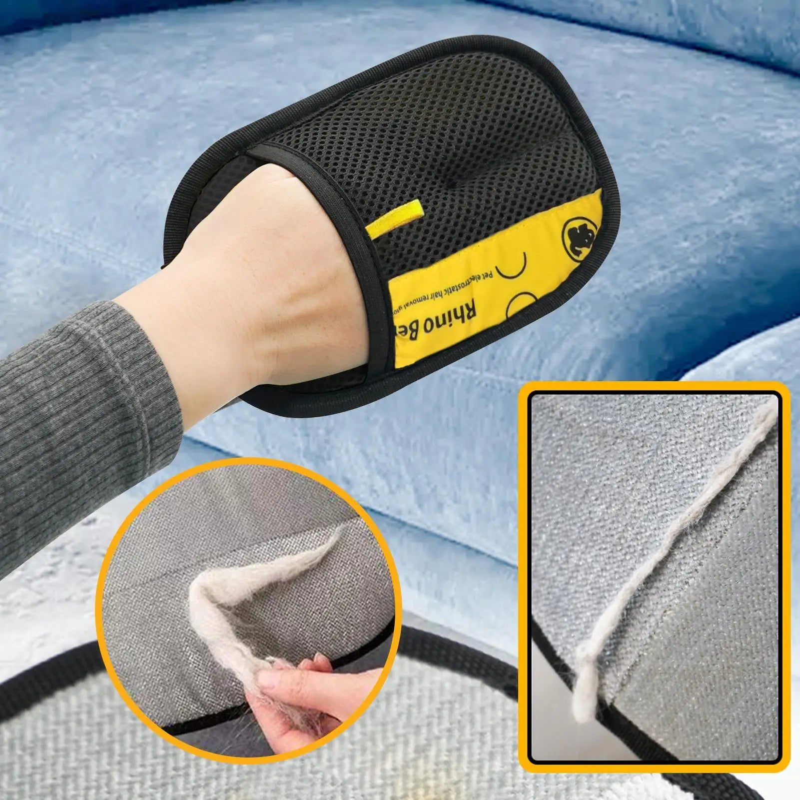 Gants de Toilettage Double Face Anti-Poils pour Chien et Chat