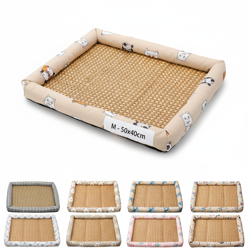 Canapé Rotin Rafraîchissant pour Chien et Chat – Lit & Couchage