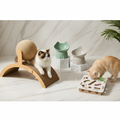 Kit Bien-être Chat – Griffoir lapin, gamelle surélevée et jouet puzzle pour chat